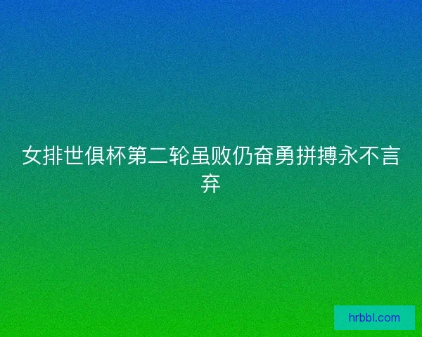 女排世俱杯第二轮虽败仍奋勇拼搏永不言弃